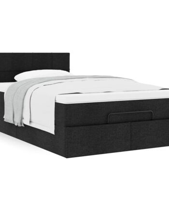 Ottoman Seng Med Madras 120x190 Stof Sort på Afbetaling