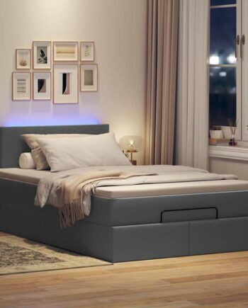 Ottoman Seng Med Madras   Leds 120x200 Stof Mørkegrå på Afbetaling
