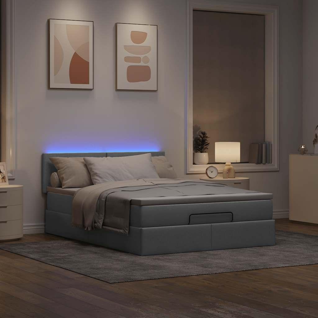 Ottoman Seng Med Madras Leds 140x190 Stof Lysegrå på Afbetaling