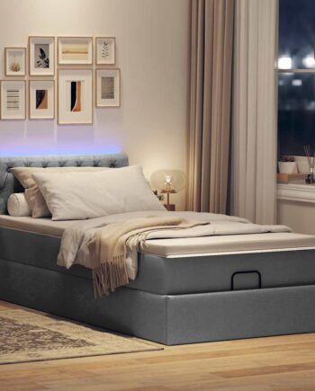 Ottoman Seng Med Madras   Leds 80x200 Stof Mørkegrå på Afbetaling