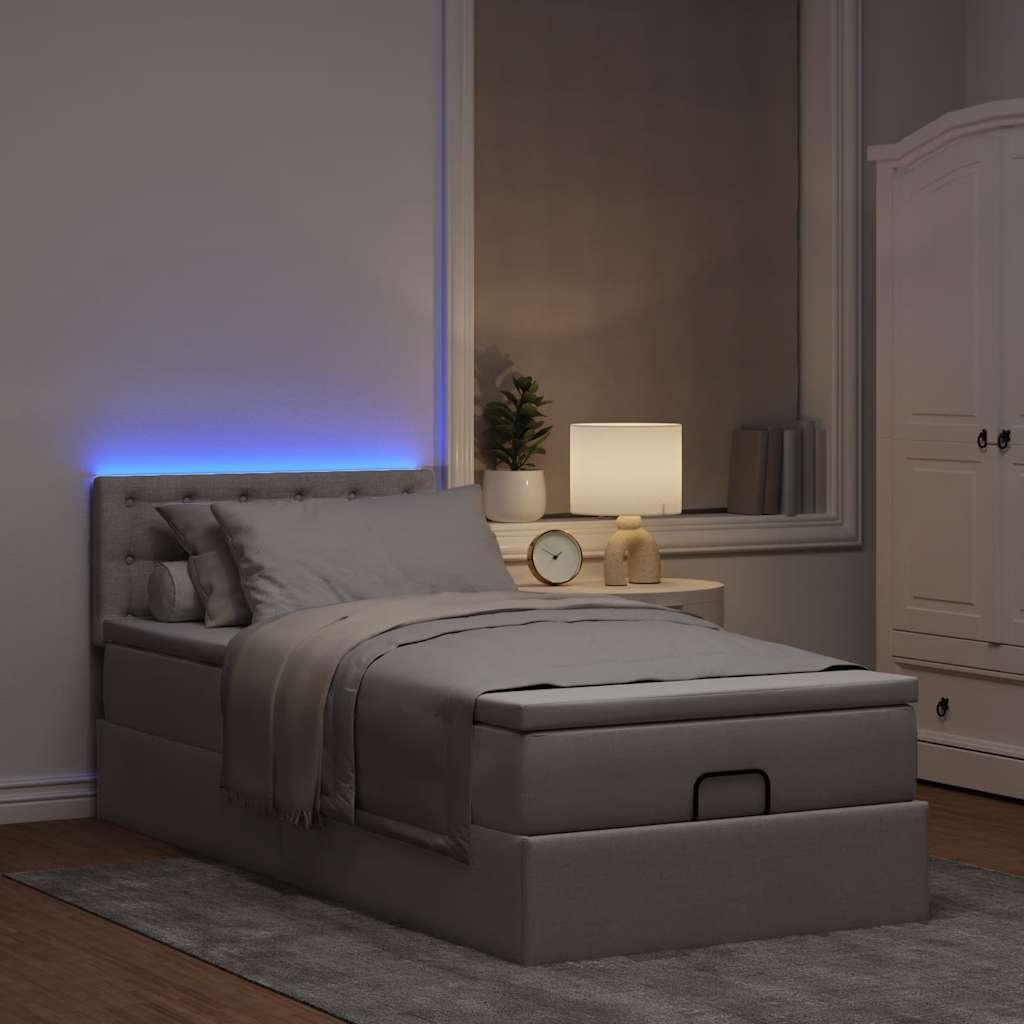 Ottoman Seng Med Madras Leds 90x200 Stof Gråbrun på Afbetaling