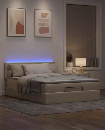 Ottoman Seng Med Madras   Leds Fløde 140x200 Stof på Afbetaling