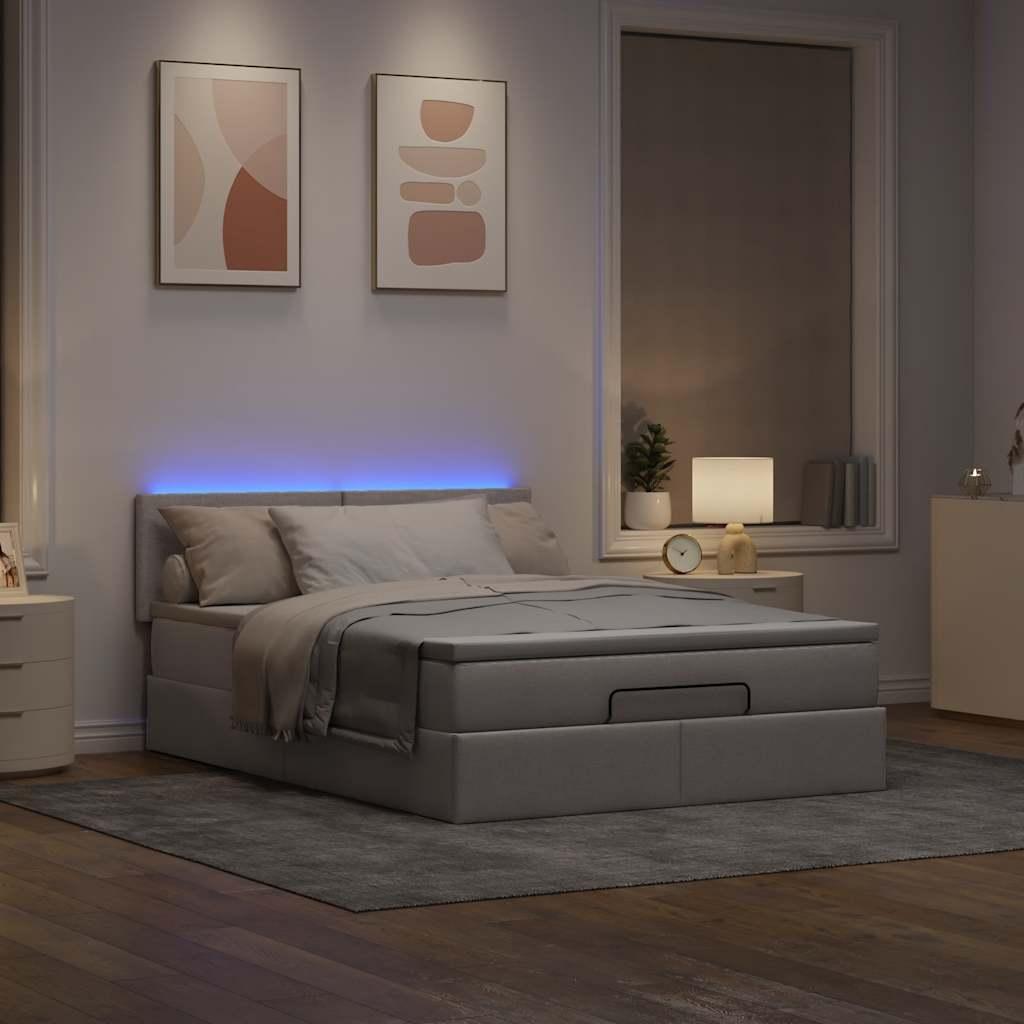 Ottoman Seng Med Madras Leds Taupe 140x200 Stof på Afbetaling
