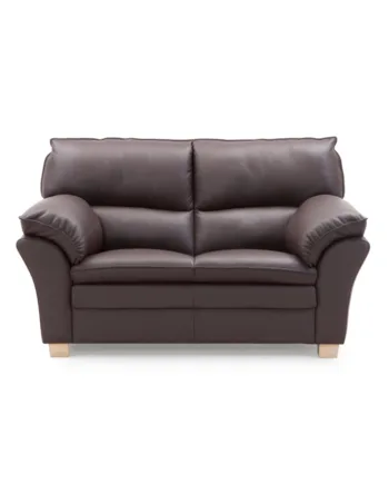 Palma Personers Sofa  Mørkebrun Semi Spalt Læder Ubehandlet Bøg på Afbetaling