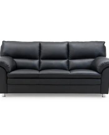 Palma Personers Sofa  Sort Semi Spalt Læder Stål Ben på Afbetaling