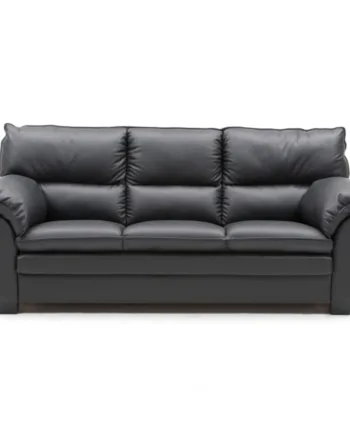 Palma Personers Sofa  Sort Semi Spalt Læder Ubehandlet Bøg på Afbetaling