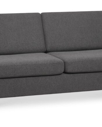 Pan Pers Sofa Antracitgrå Polyester Stof Sort Træ på Afbetaling