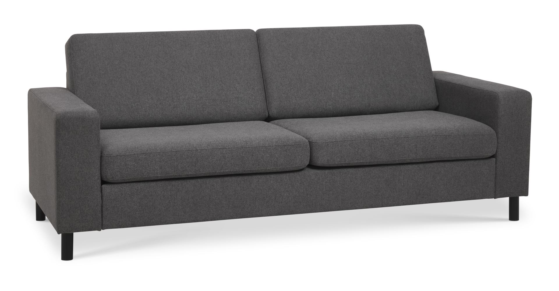 Pan Pers Sofa Antracitgrå Polyester Stof Sort Træ på Afbetaling