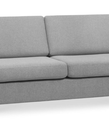 Pan Pers Sofa Grå Polyester Stof Natur Træ på Afbetaling