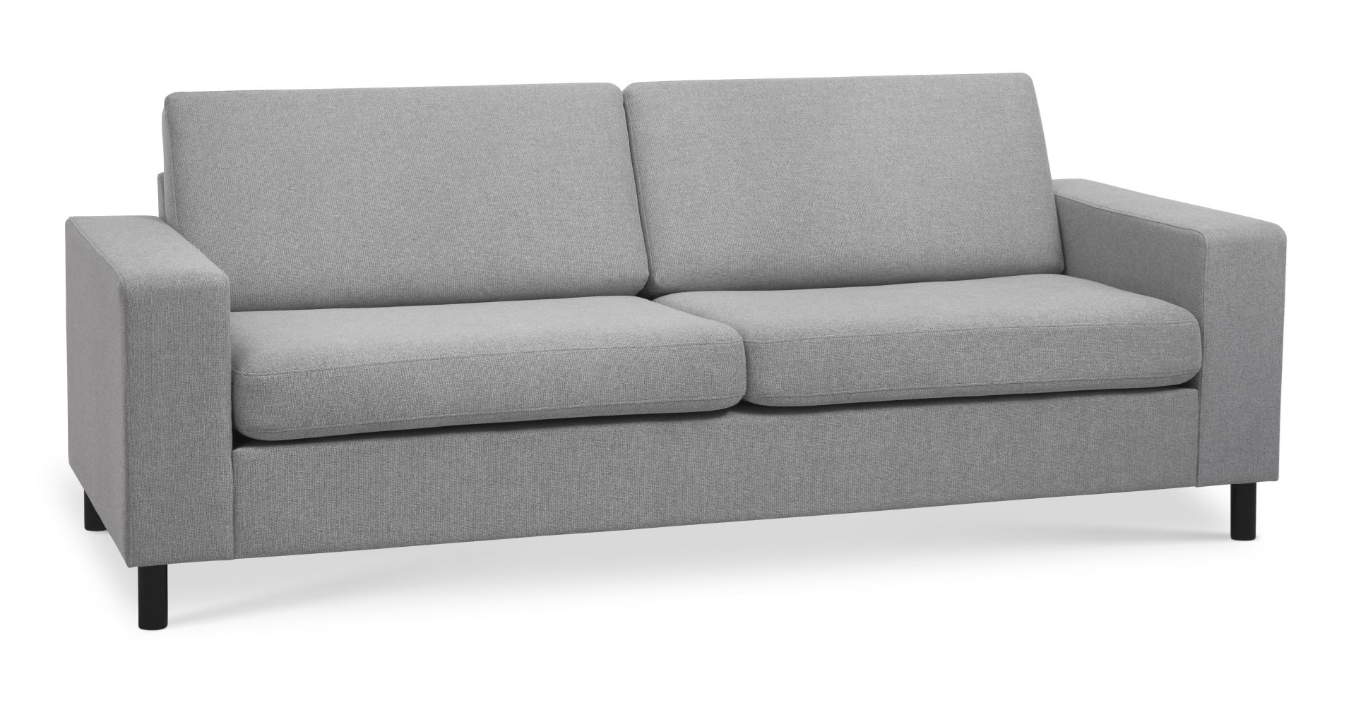 Pan Pers Sofa Grå Polyester Stof Sort Træ på Afbetaling