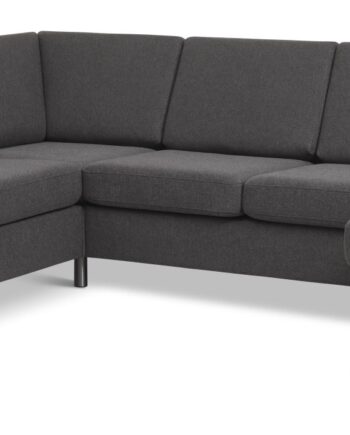 Pan Set 2c3d Sofa Med Chaiselong Antracitgrå Polyester Stof Børstet Aluminium på Afbetaling