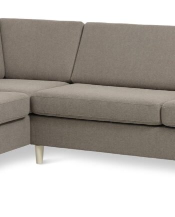 Pan Set Left Sofa Med Chaiselong Antelope Beige Polyester Stof Natur Træ på Afbetaling