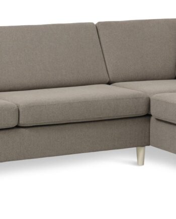 Pan Set Right Sofa Med Chaiselong Antelope Beige Polyester Stof Natur Træ på Afbetaling