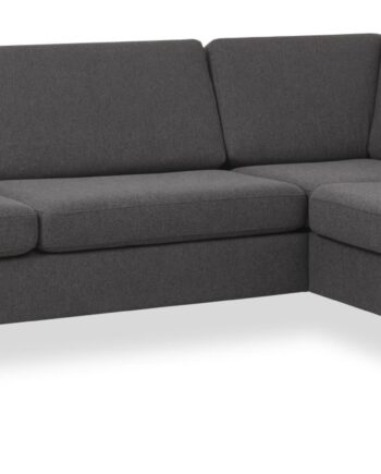 Pan Set Right Sofa Med Chaiselong Antracitgråt Polyester Stof Børstet Aluminium på Afbetaling