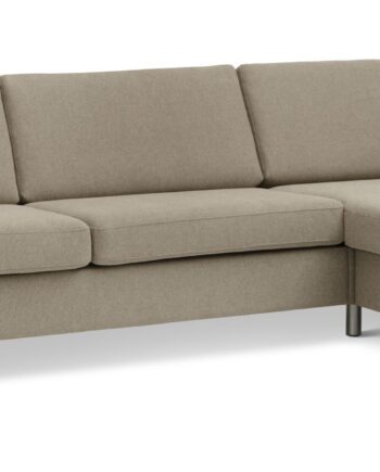 Pan Set Sofa Chaiselong Antelope Beige Polyester Stof Børstet Aluminium på Afbetaling