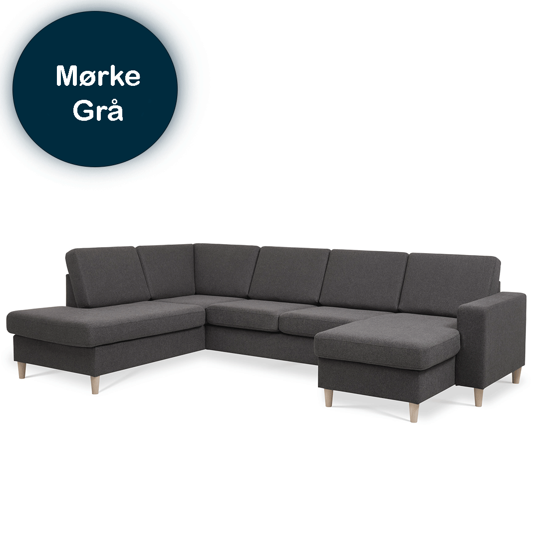 Pan Sofa Højrevendt Mørkegrå på Afbetaling