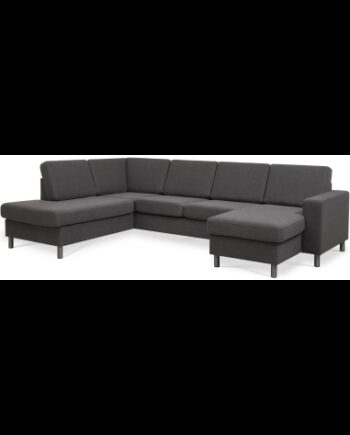 Panset Sofa Polyester B295 D197 Børstet Alugrå Antracit på Afbetaling