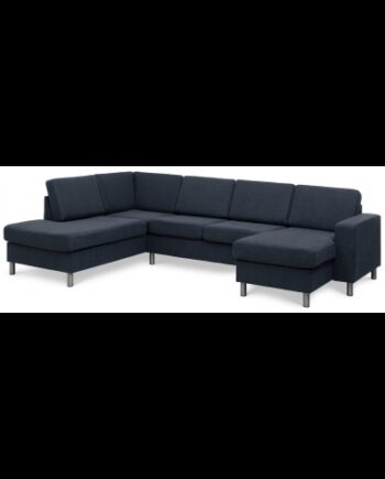 Panset Sofa Polyester B295 D197 Børstet Alugrå Blå på Afbetaling