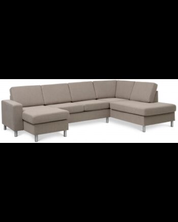 Panset Sofa Polyester B295 D197 Børstet Alugrå Lysebrun på Afbetaling