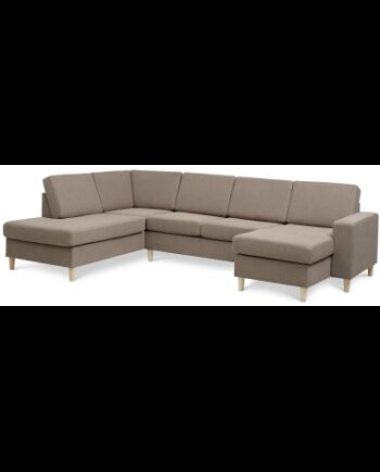 Panset Sofa Polyester B295 D197 Natur Lysebrun på Afbetaling
