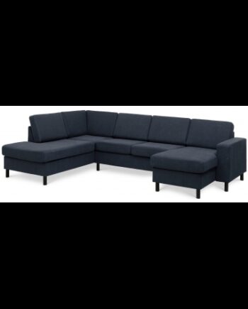 Panset Sofa Polyester B295 D197 Sort Blå på Afbetaling