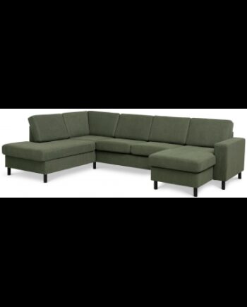Panset Sofa Polyester B295 D197 Sort Mosgrøn på Afbetaling
