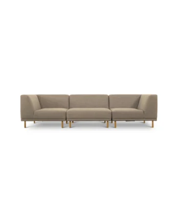 Paris Pers Sofa Tre Moduler Latte Polyester Stof Natur Egetræ på Afbetaling