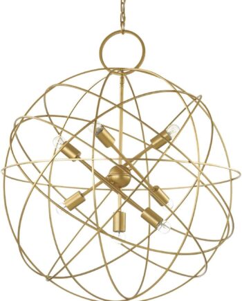 Pendel Lampe Hængelampe Ideal Lux Konse Metal Guld Satin ø80 H126 198 på Afbetaling
