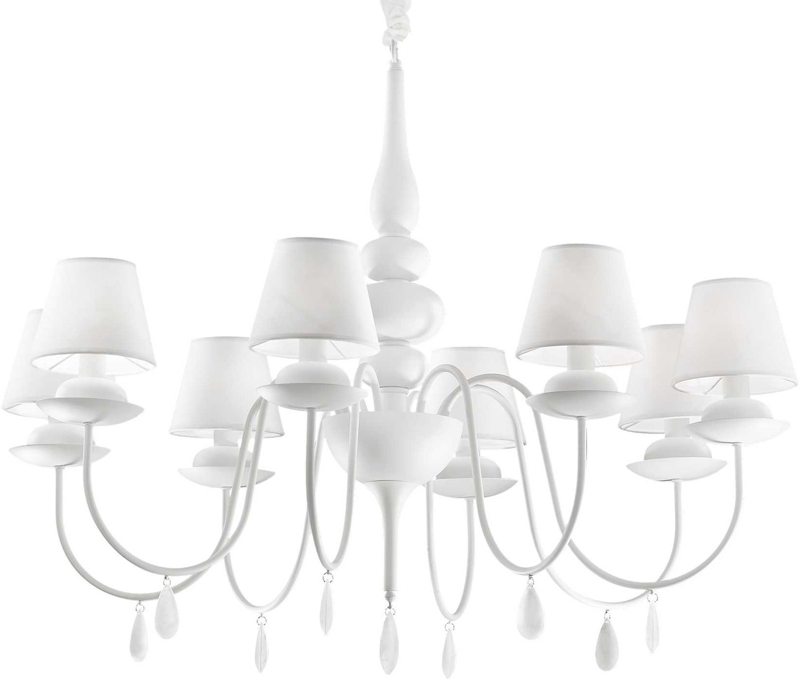 Pendel Lampe Ideal Lux Blanche Ophængslampe ø92 H90 180 Hvid på Afbetaling