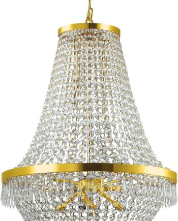 Pendel Lampe Ideal Lux Caesar Guld ø55 H110 210 Metal Glas Krom på Afbetaling