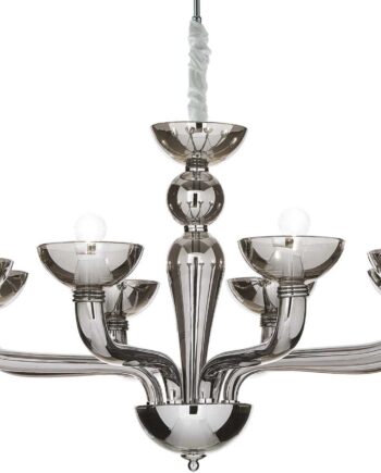 Pendel Lampe Ideal Lux Casanova ø88 Justerbar Højde 156 Metal Glas Røg Krom 8e14 Indendørs Belysning på Afbetaling