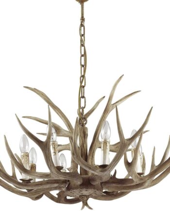 Pendel Lampe Ideal Lux Chalet ø91 Justerbar Højde 140 Beige Metal Rustik Dekorlampe på Afbetaling