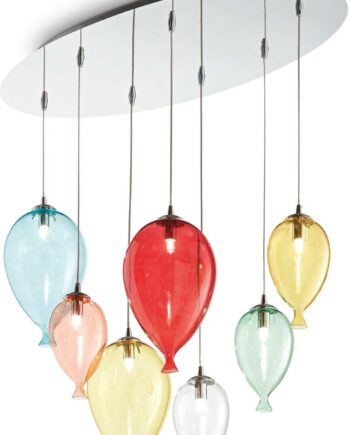 Pendel Lampe Ideal Lux Clown Flerfarvet Krom L80 H40 135 B30 på Afbetaling