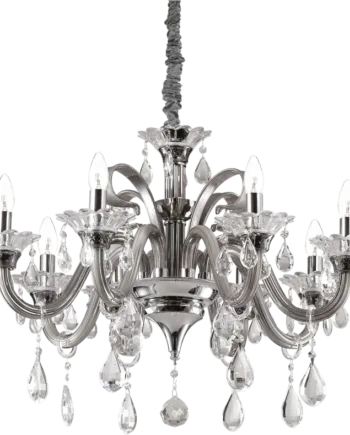 Pendel Lampe Ideal Lux Colossal ø78 Justerbar Højde 160 Gennemsigtig Krom på Afbetaling
