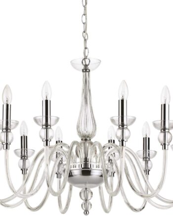 Pendel Lampe Ideal Lux Doge ø91 H90 165 Klar Glas Krom på Afbetaling