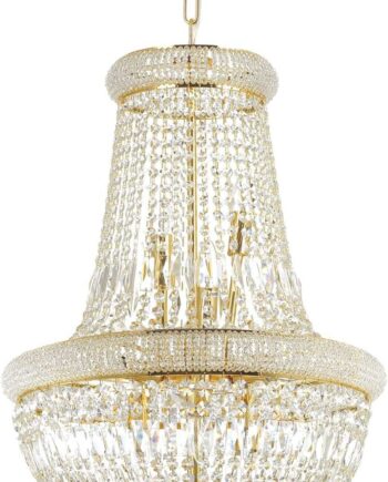 Pendel Lampe Ideal Lux Dubai ø52 H98 190 Messing Med Krystaller på Afbetaling