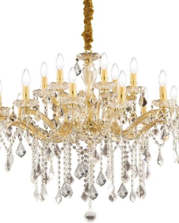Pendel Lampe Ideal Lux Florian ø86 H95 123 Guld Messing Glas Krom på Afbetaling