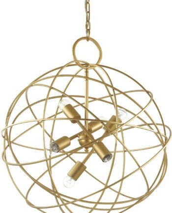 Pendel Lampe Ideal Lux Konse Ophængslampe ø60 Justerbar Højde Satin Mørk Guld på Afbetaling