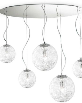 Pendel Lampe Ideal Lux Mapa Max Krom Glas Hængelampe Med Justerbar Højde 350 1100 5e27 på Afbetaling