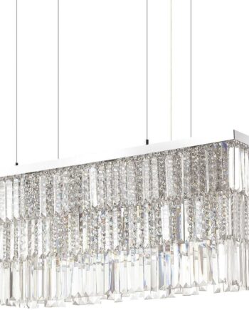 Pendel Lampe Ideal Lux Martinez Krom Med Krystalkæder Højdejusterbar 130 på Afbetaling