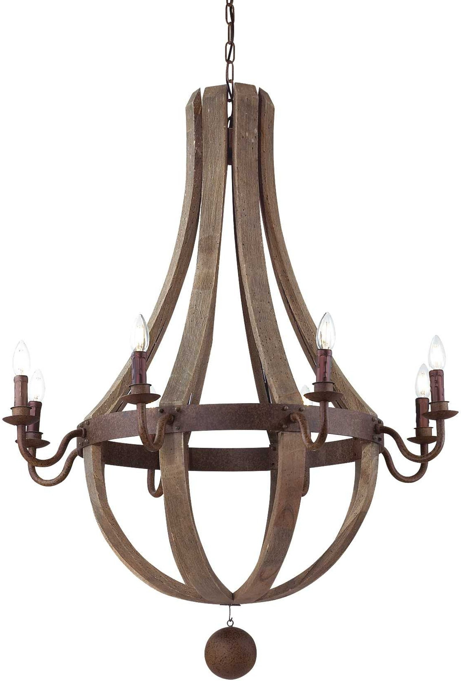 Pendel Lampe Ideal Lux Millennium ø92 Natur Rust Metal Træ på Afbetaling