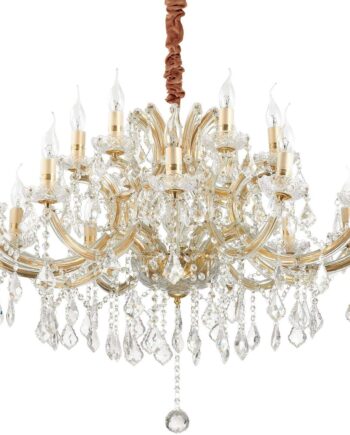 Pendel Lampe Ideal Lux Napoleon ø960 Guldfinish Justerbar Højde 830 1700 18xe14 Glas Krom Indendørs Belysning på Afbetaling