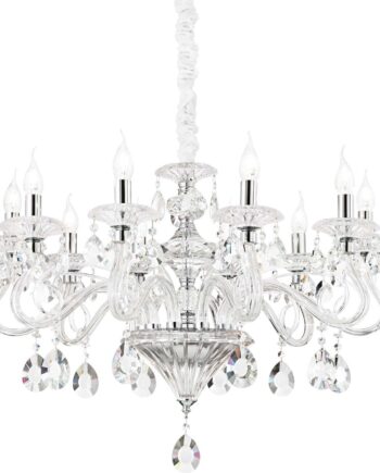 Pendel Lampe Ideal Lux Negresco Krystal ø85 Glas Krom på Afbetaling