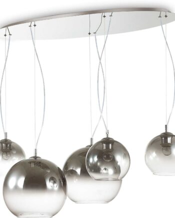 Pendel Lampe Ideal Lux Nemo Plus Armet Krom Hængelampe Med Blæst Glasdiffusorer Justerbar Højde på Afbetaling