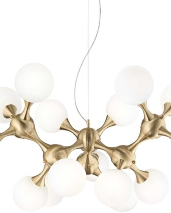 Pendel Lampe Ideal Lux Nodi ø105 Justerbar Højde 277 Messing Glas E14 på Afbetaling