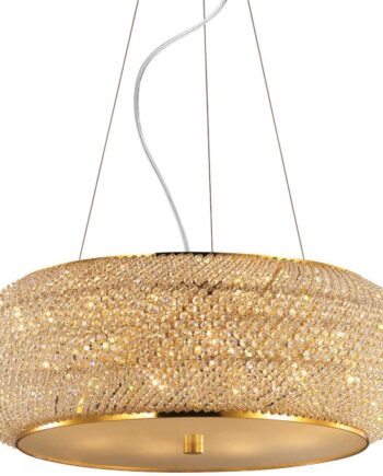 Pendel Lampe Ideal Lux Pasha Guldbelagt ø55 Med Glas Krom på Afbetaling