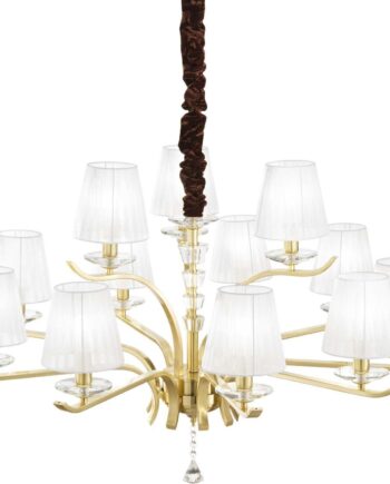 Pendel Lampe Ideal Lux Pegaso Messing ø102 H75 160 12x E14 Indendørs Belysning på Afbetaling