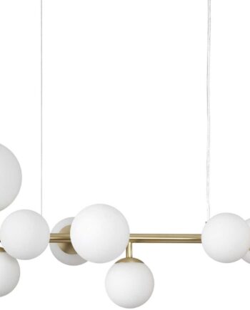 Pendel Lampe Ideal Lux Perlage Messing   Glas Justerbar Højde 247 ø90 Base 10 3000k på Afbetaling
