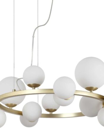 Pendel Lampe Ideal Lux Perlage ø85 Messing Hængelampe Med Mundblæste Glas på Afbetaling