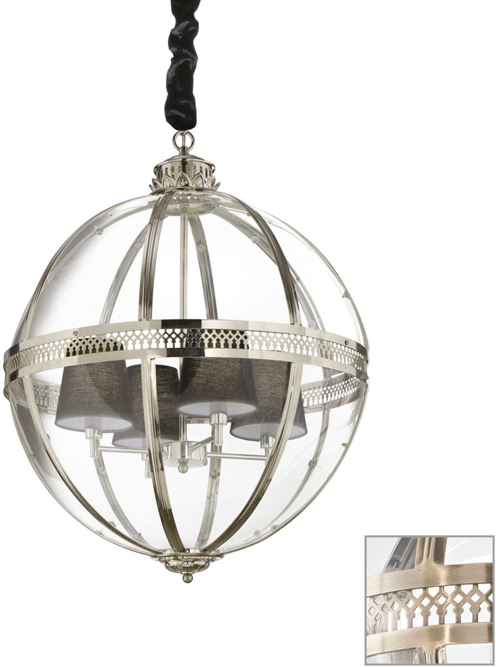 Pendel Lampe Ideal Lux World ø61 Antik Messing Med Klart Glas Diffuser Justerbar Højde 110 155 på Afbetaling